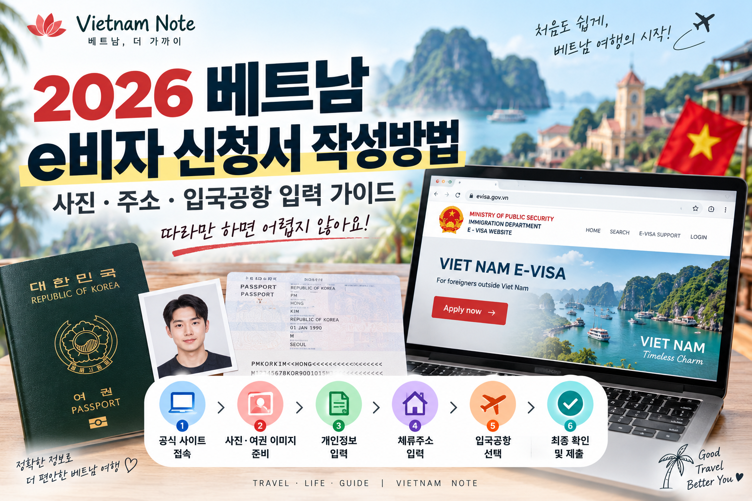 2026 베트남 e비자 신청서 작성방법|사진·주소·입국공항 입력 가이드