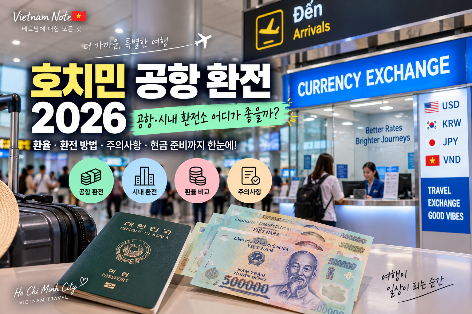 「호치민 공항 환전 2026｜공항·시내 환전소 어디가 좋을까？」