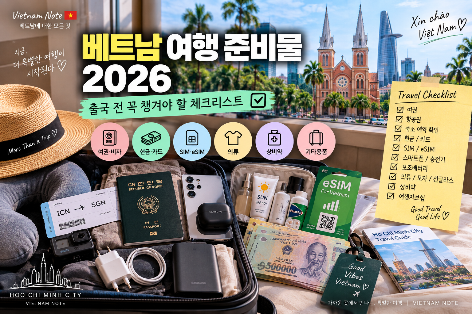 베트남 여행 준비물 2026｜출국 전 꼭 챙겨야 할 체크리스트